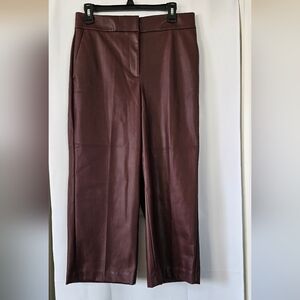 Ann Taylor Factory faux leather wide leg pants‎ size 6 petite